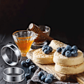 Miniatyrbild 2 av 4: 6 st Muffinringar Dubbelvalsade Ringar Rostfritt Stål Muffinringar Metall Rund Ringform för Matlagning