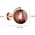 Miniatyrbillede 4 af 4: Væglampe LED Farverig Glas Globe Væglampe Gylden Komplet Metalbeslag Enkel Indendørs Sconce Belysning Dekoration til Soveværelse Stue Gang Hvile