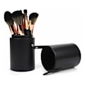 Miniatyrbillede 4 af 5: Bærbar læder makeup børsteholder sort-