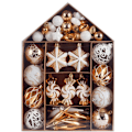 Miniatyrbillede 1 af 5: 73 stk. Julekugle Ornament Sæt, Julepynt til Træ, Malet Julekugle Gavepakke