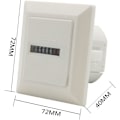 Miniatyrbillede 4 af 5: HM-1 Timer Digital Kvadratisk Tæller 0-99999.99 Måler 0.3W AC220-240V/50Hz AC Time Meter Time Meter Hvid