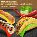 Pikkukuva 5 / 5: 24 kpl Taco-telineitä (Myrkytön, BPA-vapaa, Astianpesukone- ja Mikrouuninkestävä) Kova Muovi Tortilla Burrito-telineet (Vihreä/Punainen/Keltainen)