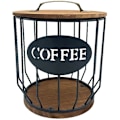 Miniatyrbilde 1 av 5: Hult kaffekapsel oppbevaringskurv, frukt kaffepute arrangørholder for hjem kafé hotell svart
