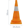 Pikkukuva 3 / 5: Liikennekartio heijastimella ja 50 cm taittuvalla varoitusvalolla