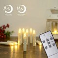 Miniatyrbilde 3 av 5: Julelys stearinlys, 20 stk LED stearinlys Batteridrevne flammefrie spisslys med fjernkontroll timer/avtakbare klips/vanntett ringer fo