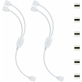 Miniatyrbillede 1 af 5: LED-strimmelforbindelsessæt, 2 stk. 4-polet LED-strimmelsplitter 1 til 2 splitterkabel 4-polet stik til RGB LED-strimmel 5050 3528 2835 DIY-tilbehør
