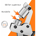 Miniatyrbillede 5 af 5: Professionelle øjepunch-tænger - Minimal anstrengelse - Hulningstang med 100 øjer (indre Ø 10 mm)