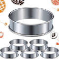 Miniatyrbillede 4 af 4: 6 stk. Muffinringe Dobbelt rullet ring Rustfrit stål Muffinringe Metal Rund ringform til madlavning