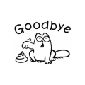Miniatyrbilde 1 av 5: Veggklistremerke Toalett “Goodbye” Toalett Katt Klistremerker for Vaskerom Dekor Toalettsete