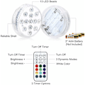 Miniatyrbilde 4 av 5: Neddykbare LED-lys 2-pakning 13-LED Neddykbar LED-lampe 16 RGB-farger Neddykbare LED-lys IP68 Vanntette LED-lys med fjernkontroll Decora