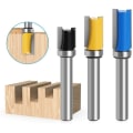 Miniatyrbillede 1 af 5: 3 stk. 8mm hårdmetal fræserbit, med toplager fræserbit, fast kopiering bit, til lige skylning hårdmetal fræsning træbearbejdning DIY skæring