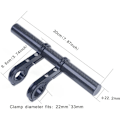 Miniatyrbillede 5 af 5: Cykelstyrforlænger i kulfiber med beslag i aluminiumlegering til cykelcomputer, forlygte og lygteholder