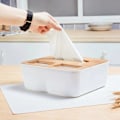 Miniatyrbillede 5 af 5: Rektangulær servietbeholder med trælåg Plast servietbeholder Papirserviet opbevaringsholder til hjemmet Bilindretning