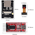 Miniatyrbild 2 av 5: ESP32-CAM WiFi + Bluetooth-modul ESP32 CAM WiFi-utvecklingskort med OV2640 2MP-kameramodul + 20-stifts bygelkabel