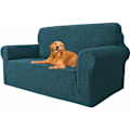 Miniatyrbilde 1 av 5: 2-seters Stretch Sofa Trekk, Sofa Trekk med Armleninger, Super Elastisk Sofa Trekk for Hunder og Katter Kjæledyr Anti-Skitt (Mørkegrønn, Sofa Bredde 145cm-1