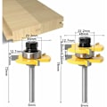 Pikkukuva 2 / 5: 6MM Varren Kiinnitys Uritettu ja Ura-Kutterisetti 3 Hampainen T-Muotoinen Puunleikkaustyökalu (6MM)