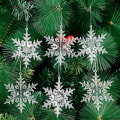Miniatyrbild 1 av 5: Jul Transparent Akryl Dekorationer Set Snöflinga Ren Hängande Prydnader Kit Jul Transparent Hänge Dekor för Fest Semester Bröllopsträd