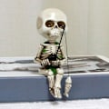 Miniatyrbillede 3 af 5: Mini Skeletfigurer til Hjemmeindretning, Små Skeletdekorationer i Resin, Spøghus Kunsthåndværk Rekvisitter, Festartikler