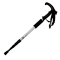 Miniatyrbillede 2 af 5: Trekking Pole Vandrestave Gåstave Trekkingstave Multi-Funktion Foldbar Skovl, Skistav Aluminiumlegering Udendørs Vandring Camping Tilbehør(Guld