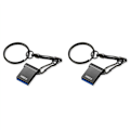 Miniatyrbillede 1 af 5: 2X 2TB U Disk Memory Stick USB3.0 Flash Drive Mini Bil Ekstern Opbevaring Bærbar Hukommelse Sort