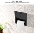 Miniatyrbillede 3 af 5: Toiletpapirholder, 304 Rustfrit Stål Indbygget Toiletpapirholder, Papirrulles Holder til Hjem, Badeværelse, Hoteller, Sort