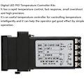 Pikkukuva 3 / 5: REX-C100 PID-lämpötilanohjain, digitaalinen termostaattisetti AC110V-240V, 0℃1300℃, LED-digitaalinen lämpötilanohjain hälytyksellä