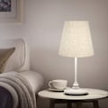 Miniatyrbillede 5 af 5: Kampagne, sæt med 6 små lampeskærme, lampeskærm i hessian til bordlampe og gulvlampe, beige nordisk lysekrone lampeskærm 3,5 x 5.