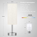Miniatyrbilde 5 av 5: Nattbordlampe med berøringskontroll, skrivebordslampe med USB-C og USB-A ladeport, USB-lampe, lampeskjerm, studielampe, EU-plugg