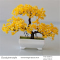 Miniatyrbillede 5 af 5: 2 stk. Kunstige Bonsai-Planter i Plastik Potte, Falske Planteblomster Pottede Ornamenter til Soveværelse Bord, Grøn