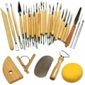 Miniatyrbild 1 av 4: Keramikverktyg Skulpturverktyg Lera Gravyr för Potter / Keramikkonstnär Kit 30 st