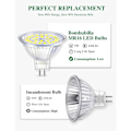 Miniatyrbilde 4 av 5: GU5.3 LED-pære Kald Hvit 6000K, MR16 LED 12V 5W tilsvarende 50W Halogen, Ikke-dimbar LED Spotlys Pærer, Pakke med 10 [Energiklasse F]