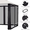 Miniatyrbilde 2 av 5: Universal erstatningsmyggnett for utendørs paviljong - 4 dører - med glidelås - for 10\" x 12\" paviljong (kun myggnetting) (svart, 3m x 3,6m), AAFG