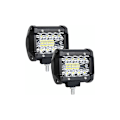 Miniatyrbilde 1 av 5: 60W LED arbeidslys, 2 stk 4 tommer 6000K 5000 LM 9V-30V Vanntett IP65 Nilight LED-frontlys Lang rekkevidde LED arbeidslys, Flom tåkelys for lastebil ATV/S