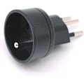 Miniatyrbilde 4 av 5: EU til Sveits / Liechtenstein 2-pin adapter DE/FR/IT/ES 3-pin kontakt for Frankrike / Tyskland besøkende (3 stykker, svart)