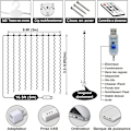 Miniatyrbilde 3 av 5: 100LED Lysgardin Varmt Hvit Lysgardin 3mx1m 8 USB Lysmoduser Fjernkontroll Lysgardin med Timer for Jul, Bryllup, Fødselsdag