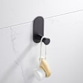 Miniatyrbillede 2 af 5: 4-delt sæt badeværelsesudstyr badeværelsestilbehørssæt inklusive håndklædestang, krog, toiletpapirholder og håndklæderring - sort