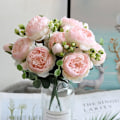 Miniatyrbilde 2 av 5: 6 Pakker 5 Store Kunstige Blomsterhoder for Bryllupsdekorasjon Bukett Simulering Peon Fake Blomster Brud