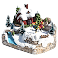 Miniatyrbilde 1 av 5: Julelandsbyhus, LED-belysning Vinterjulelandsby og Miniatyrjulefigurer (Skistil)