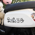 Miniatyrbillede 5 af 5: 10 stk. Bilsticker Familie Med Kæledyr Bilsticker Lykke Stickers Dekaler Til Vindue (Sort)