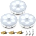 Miniatyrbilde 1 av 5: Automatisk LED nattlys, innendørs bevegelsessensor, 3 moduser (auto/på/av), LED skaplys, USB-oppladbart lys for utstillingsvinduer, kjøkken (3 stk)