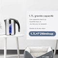 Miniatyrbillede 3 af 5: Rustfrit elektrisk kedel i rustfrit stål med LED-belysning, 1,7 liters kapacitet, Rustfrit stål elektrisk kedel, 2200W BPA-fri, Automatisk slukning og anti-kog-tør pro