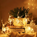 Miniatyrbillede 3 af 4: Hjortelysstreng Festivallys Natlys Solcelle LED Sika Julefest Dekorationslys Elg Lanterner