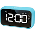 Miniatyrbild 1 av 5: LED Digital Väckarklocka med Snooze-funktion USB Laddningsbar Spegel Yta 12/24H för Sovrum Kontor Blå-Fei Yu