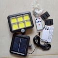 Miniatyrbilde 3 av 5: 120LED COB 3 moduser solcelledrevet sensor vegglampe fjernkontroll utendørs vanntett hage gårdsplass oppkjørselslampe