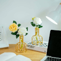 Miniatyrbild 3 av 5: Mini Vas Set - Små Vas för Borddekoration - Modern Knoppblomma Vas - Hydroponisk Glasvas - Provrör (Guld) - Fei Yu