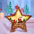 Miniatyrbillede 2 af 5: Nordisk stil træ juledekoration kreativ LED stjernelys juleaften skrivebordsdekoration festdekoration julemand gave