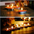 Miniatyrbillede 3 af 5: 100 x Kærlighedslys Romantiske Lys Røgfri Tealight til Bordsdekoration Bryllup Valentinsdag Fødselsdag Halloween Jul
