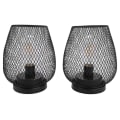 Miniatyrbilde 2 av 5: Metallbur Bordlampe, Trådløs Accentlampe med LED-pære Sengelampe Batterilys for Bryllup Hage (Eggform)