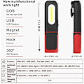 Pikkukuva 4 / 5: Latautuva LED-työvalo, 2-in-1 tarkastuslamppu 360 asteen kiertolla ja 5W COB LED -taskulamppu magneettisella pohjalla ja koukkulla kotiin ja työpajaan