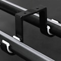 Miniatyrbillede 5 af 5: 8 stk. Sorte Aluminium Loftmonterede Dobbelt Gardinstangsbeslag